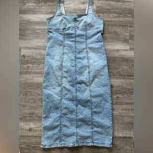 XL wild fable Light Blue Denim Midi Dress-EUC